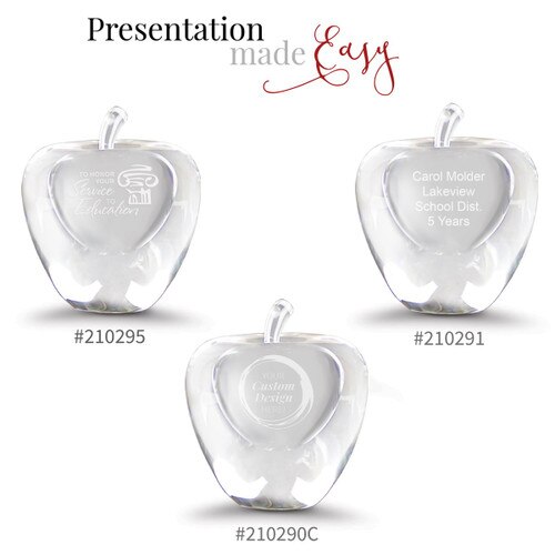 three crystal slant faced apples