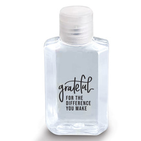 2 oz. Antibacterial Hand Sanitizer Gel Featuring The Motivational Message “Grateful For The Difference You Make"
