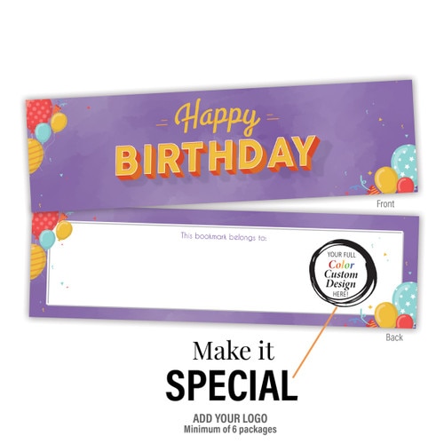 add your logo to a happy birthday bookmark