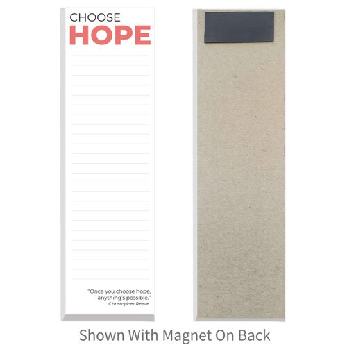hope series notepad with magnet on back
