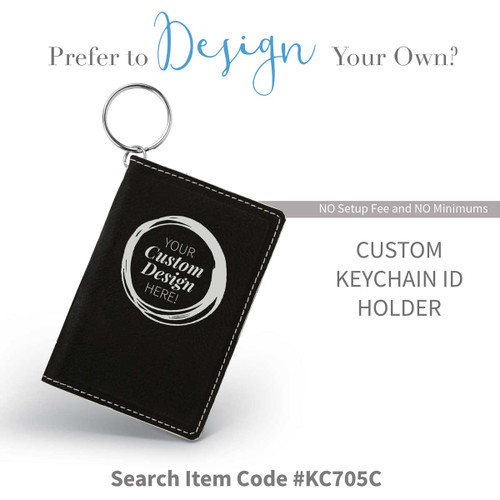 create your own black leather id holder