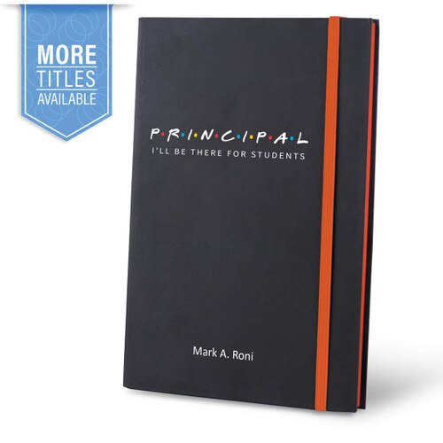 i'll be there for students black journals with orange accents and personalization