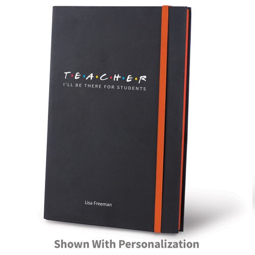 i'll be there for students black journals with orange accents and personalization