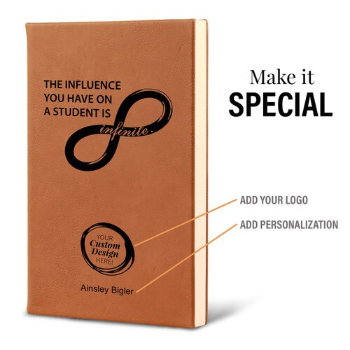 infinity textured hardbound journal with add your logo and personalization