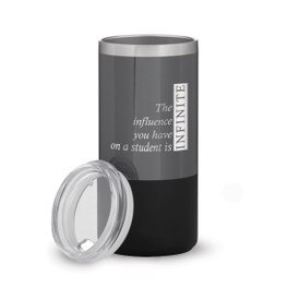 two tone charcoal stainless steel tumbler with infinity message