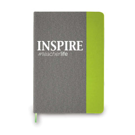 inspire heather gray journal with green accent color