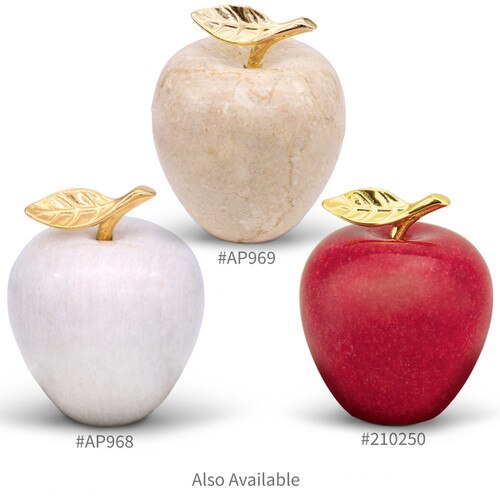 botticino beige, white, and red marble apples