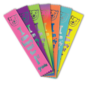 colorful satin ribbons with foil-stamped 1st grade design