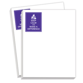 notepads with make a difference message in purple