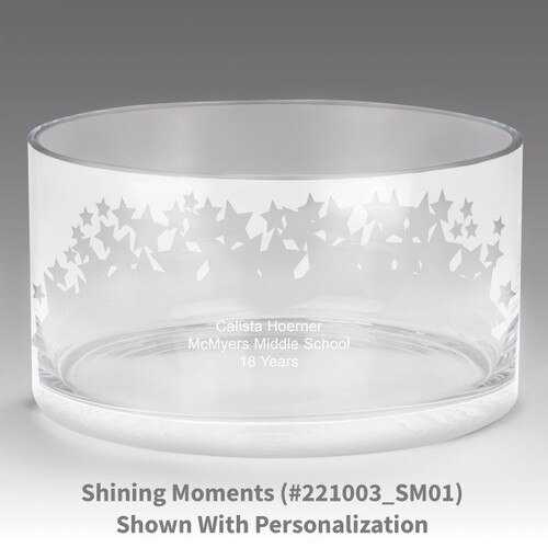 large crystal recognition bowl with shining moments design