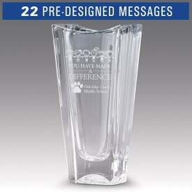 lasting impressions crystal vase with you have made a difference message