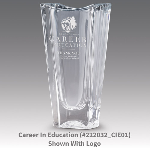 lasting impressions crystal vase with career in education message