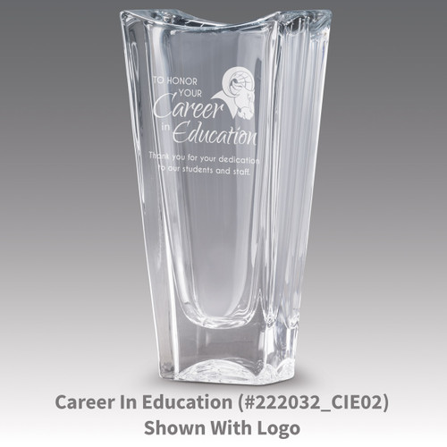 lasting impressions crystal vase with career in education message