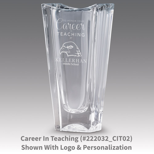 lasting impressions crystal vase with career in teaching message