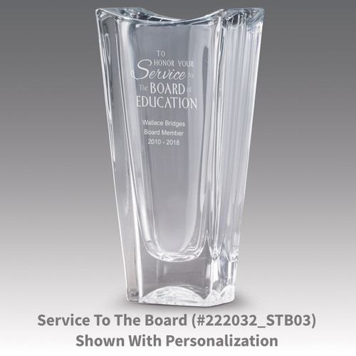 lasting impressions crystal vase with service to the children message