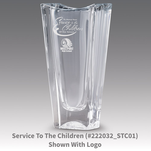 lasting impressions crystal vase with service to the children message