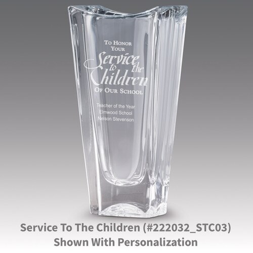 lasting impressions crystal vase with service to the children message
