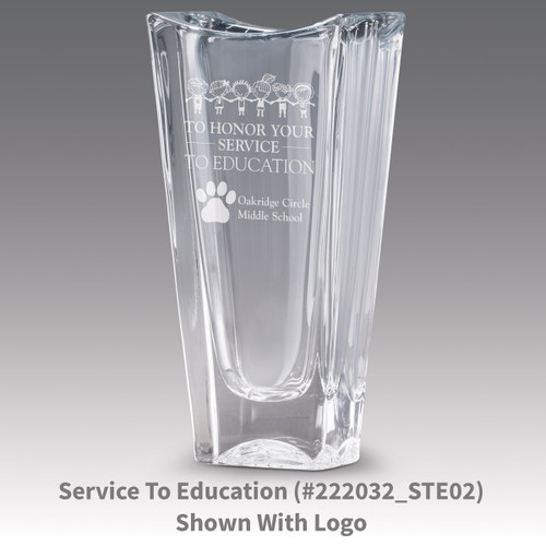 lasting impressions crystal vase with to honor your service message