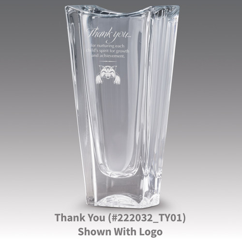 lasting impressions crystal vase with thank you message