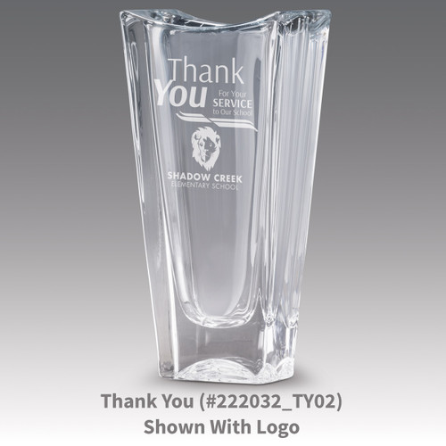 lasting impressions crystal vase with years of service message