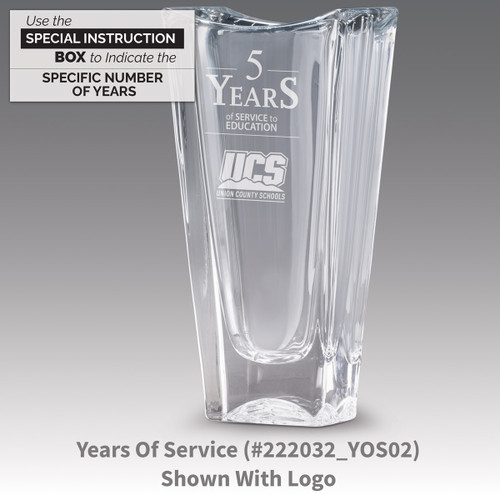lasting impressions crystal vase with you have made a difference message