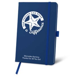 blue journal with make a difference message and personalization