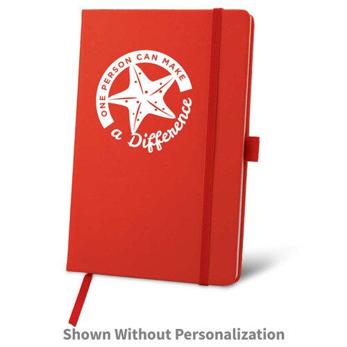 red journal with make a difference message