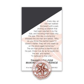 one person can make a difference lapel pin with message card