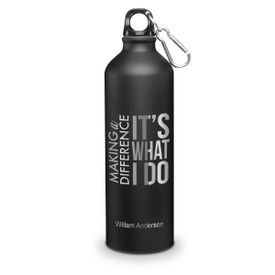 24oz. carabiner canteen featuring the inspirational message Making A Difference It’s What I Do. 5 colors to choose from.