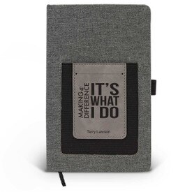 Canvas journal with phone pocket and card holder featuring the inspirational message Making A Difference It’s What I Do. 3 colors to choose from.