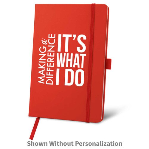 red journal with making a difference message
