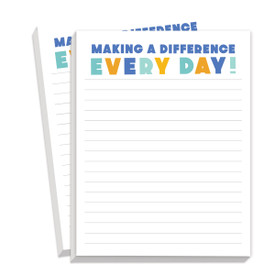 Notepads For Teachers Featuring The Saying Making A Difference Every Day. 2 Pads. 75 Sheets Per Pad.