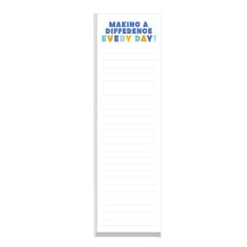 This Notepad For Teachers Includes 75 Sheets Of Paper. Each Featuring The Saying Making A Difference Every Day.