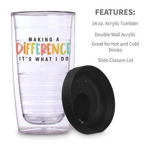 features for making a difference double wall acrylic tumbler