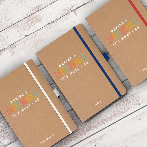 making a difference it's what i do eco-friendly journals with multiple accent colors