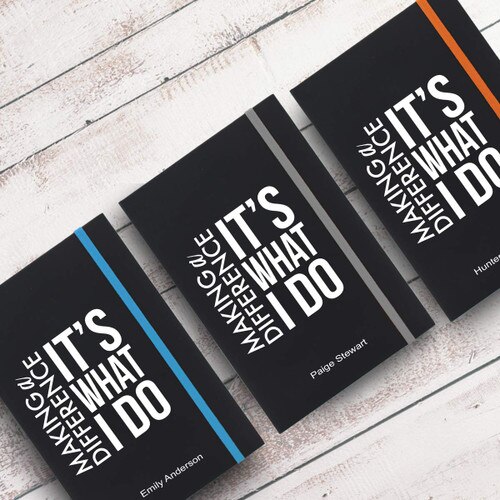 making a difference black journals with multiple accent colors and personalization
