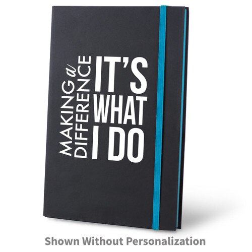 making a difference black journal with blue accents