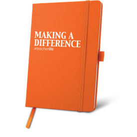 orange journal with making a difference #teacherlife message