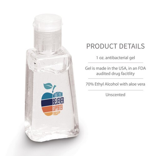 motivator believer supporter educator hand sanitizer with product details