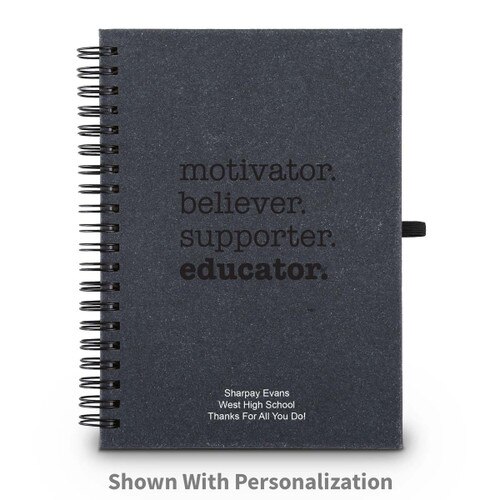 motivator believer supporter educator spiral journal with personalization