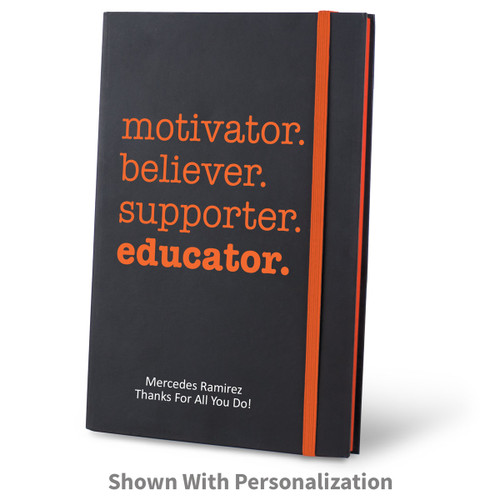 motivator black journals with personalization