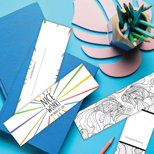 nice work bookmark laying on a desk