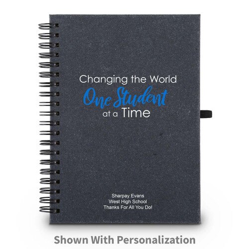 changing the world one student at a time spiral journal with personalization