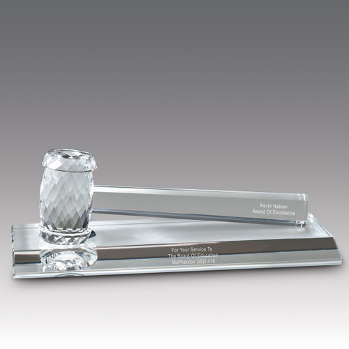 Recognize School Board Members And Leaders For Their Service To Education With This High Quality Optic Crystal Gavel Base Award.