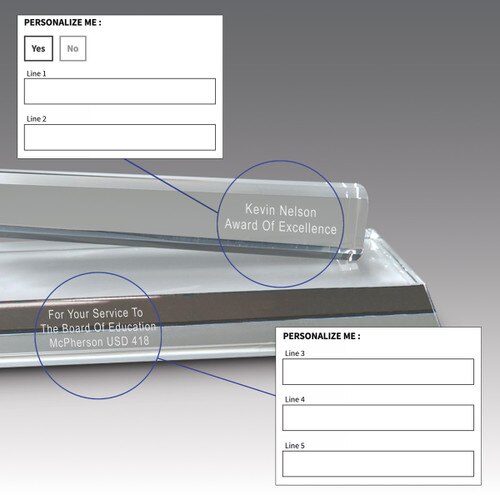 engraving options for crystal gavel base award