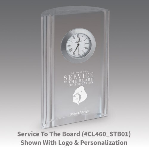 optic crystal tower clock with service to the board message