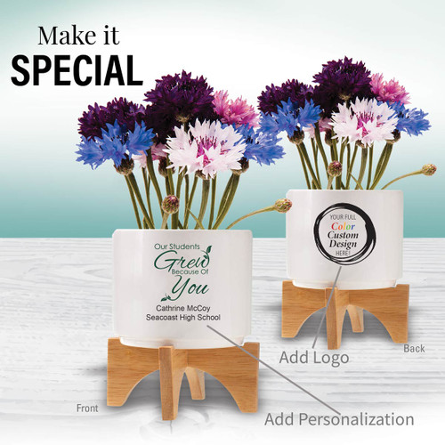 our students ceramic flower kit with add your logo and personalization