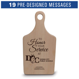 Paddle maple cutting board with handle