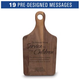 Paddle walnut cutting board with handle