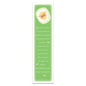 dragonfly bookmark with extra pair of wings message for paraeducators